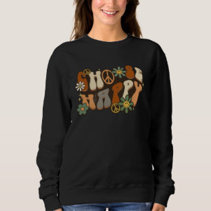Välj Glad Fredstecken Tusenskönor Retro Vågig G T Shirt