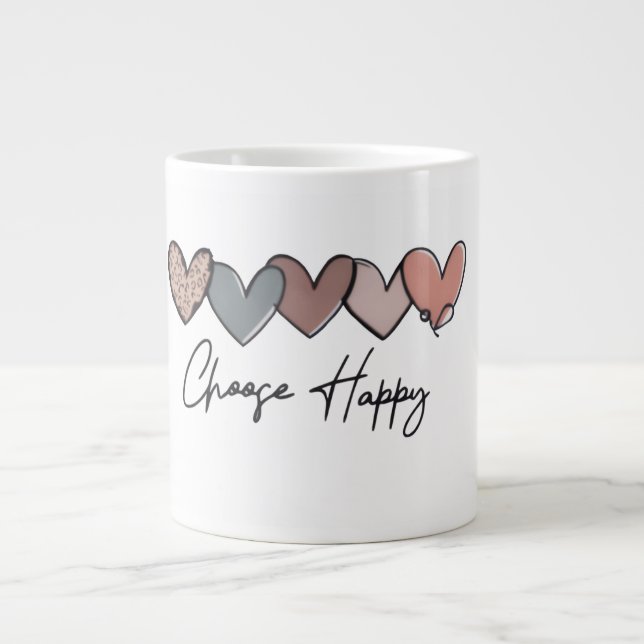 Välj Glad Hjärtmugg Design Jumbo Mugg (Framsidan)