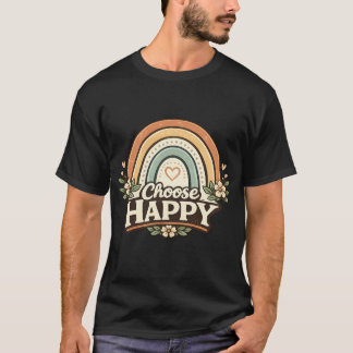 Välj Glad Retro Boho Regnbåge T Shirt