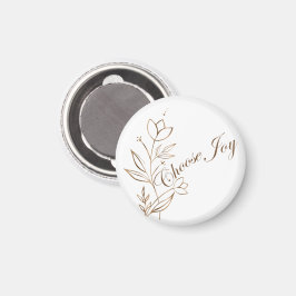 Välj Glädje Abstrakt Blomma Typografi Magnet