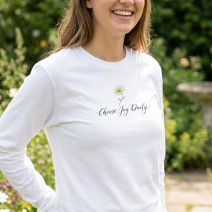 Välj Glädje Dagligen Vit Tusenskönhet Estetik T Shirt