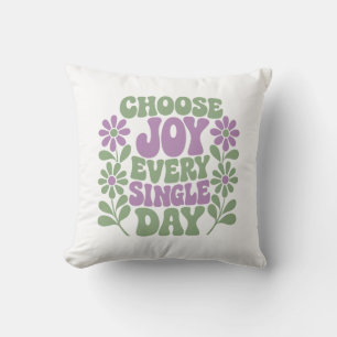 Välj Glädje Varje Enskild Dag Sage Lavendel Kudde