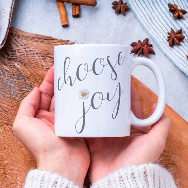 "Välj glädjen" inspirationsoffertminimalistisk Kaffemugg (Choose Joy Minimalist Mug)