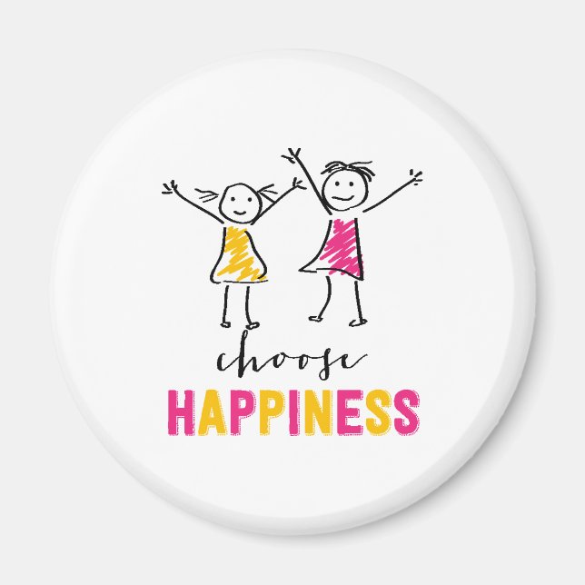 Välj Happinesses Two-flickor Magnet (Framsidan)
