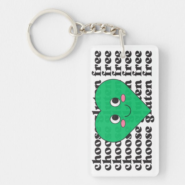 Välj Hjärtnyckelringen Gluten Free Grönt (Framsidan)