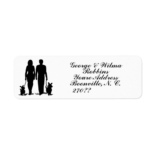 VÄLJ HUNDAR RETURADRESS ETIKETT (Framsidan)