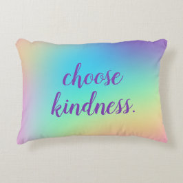 "Välj indness." Mjuk prismatisk pastellövertoning Prydnadskudde