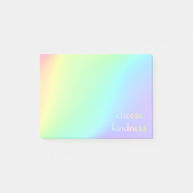 "Välj indness" Pastel Rainbow Aesthetic Post-it Block (Framsida)