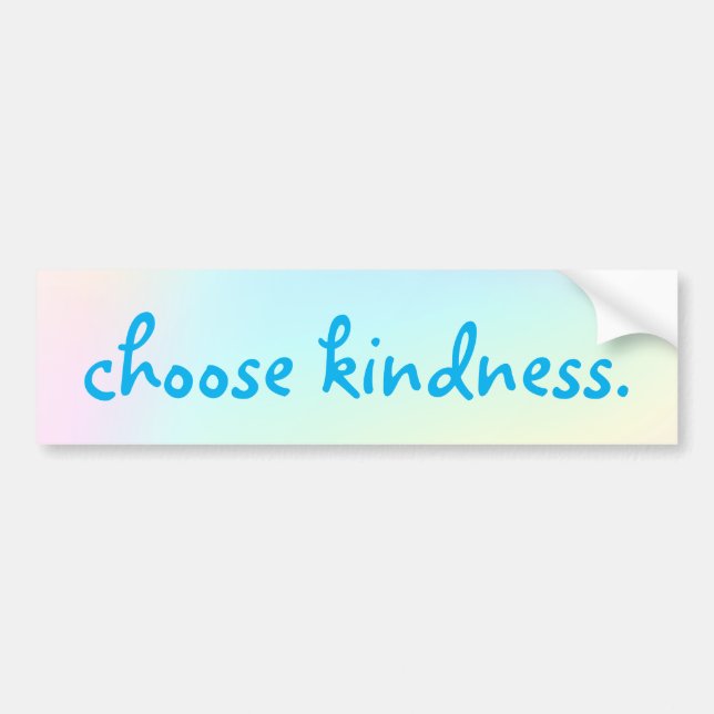 "Välj indness." Pastel Rainbow Bumper Sticker Bildekal (Framsidan)