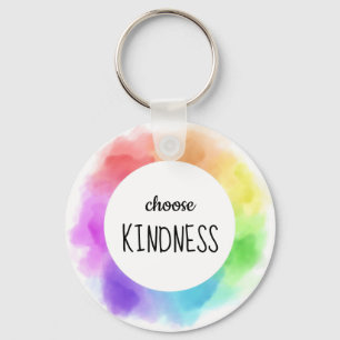 Välj indness Quote Rainbow Clouds Nyckelring