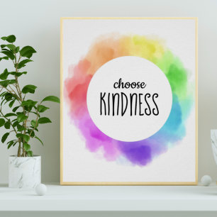 Välj indness Quote Rainbow Clouds Poster