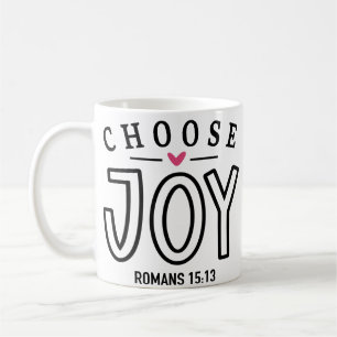 Välj Joy Bible Verse-citat Kaffemugg