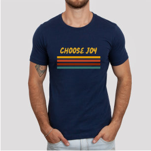 Välj Joy Bible Verse Colorful Retro Christian T Shirt