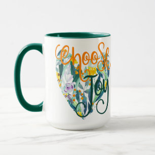 Välj Joy Blommigt Heart Namn Mugg