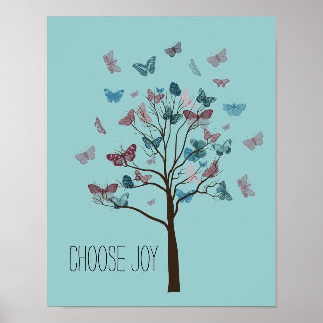 Välj Joy Butterflies Träd Poster (Framsidan)