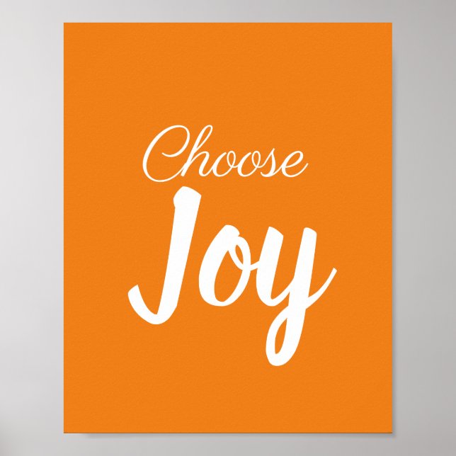 Välj Joy Girly Pastel Orange och White Modern Poster (Framsidan)