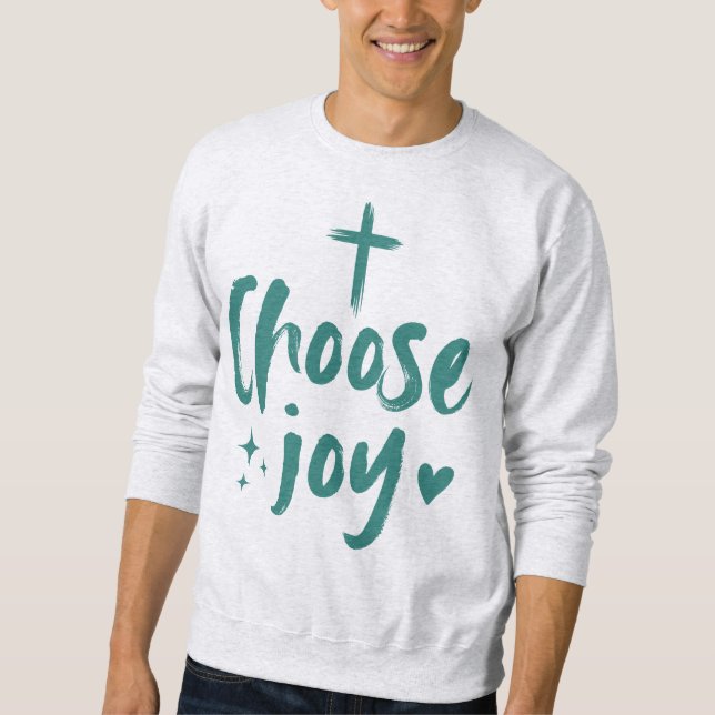 Välj Joy Inspirational Christian Lång Ärmad Tröja (Framsida)