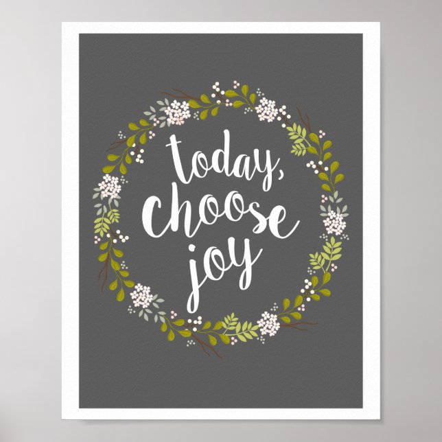 Välj Joy Inspirational Quote Art Print (Jungsinnig Poster (Framsidan)