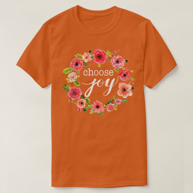 Välj Joy Inspirational Quote Boho Blommigt Wand T Shirt (Design framsida)