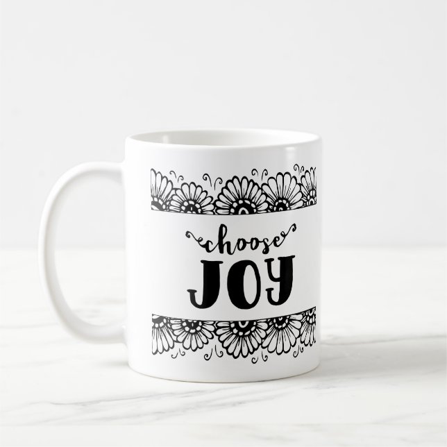 Välj Joy Inspirational Quote Cute Solros Kaffemugg (Vänster)