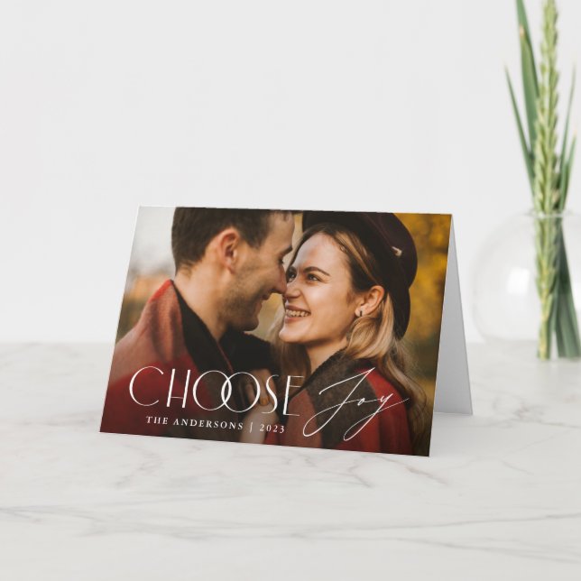 Välj Joy Modern Helgdag Photo Card Helgkort (Framsida)