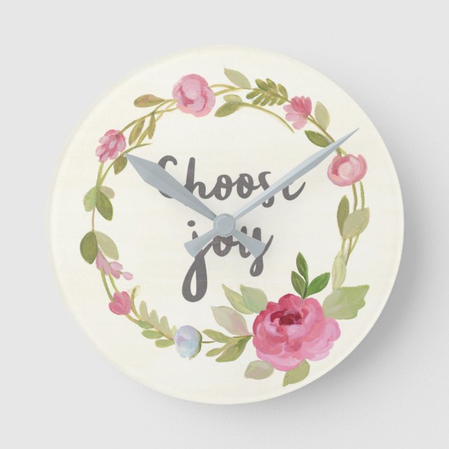 Välj Joy | Rosa Pastel Ro Rund Klocka (Framsida)