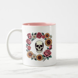 Välj Joy Skull och Blommor Två-Tonad Mugg