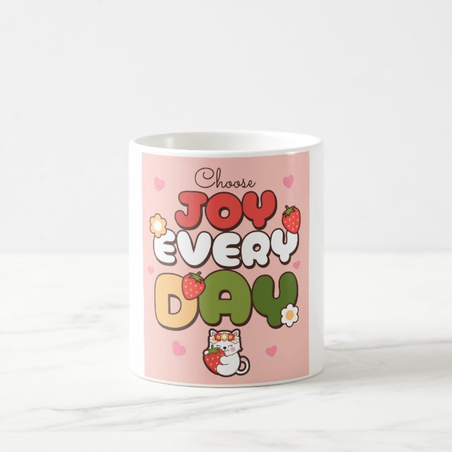 Välj Joy Varje dag Cute Cat & Kawaii Kaffemugg (Center)