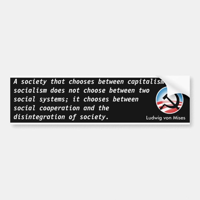 Välj kapitalism eller socialismen (von Mises) Bildekal (Framsidan)