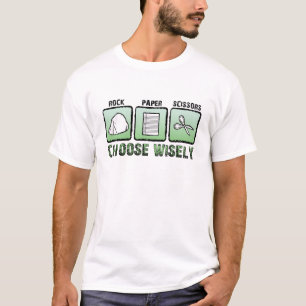 "Välj klokt" Sten-Papper-Sax T-shirt