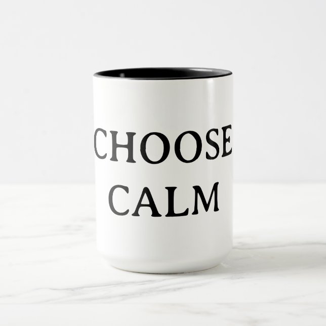 Välj lugn – Minimalistisk kaffemugg | Estetisk Zen (Center)