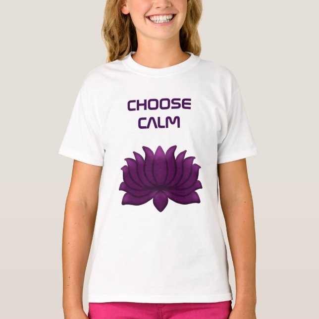 Välj Lugna Lila Lotusblomma  T Shirt (Framsida)