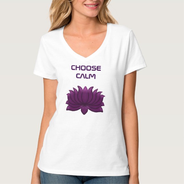 Välj Lugna Lila Lotusblomma  T Shirt (Framsida)