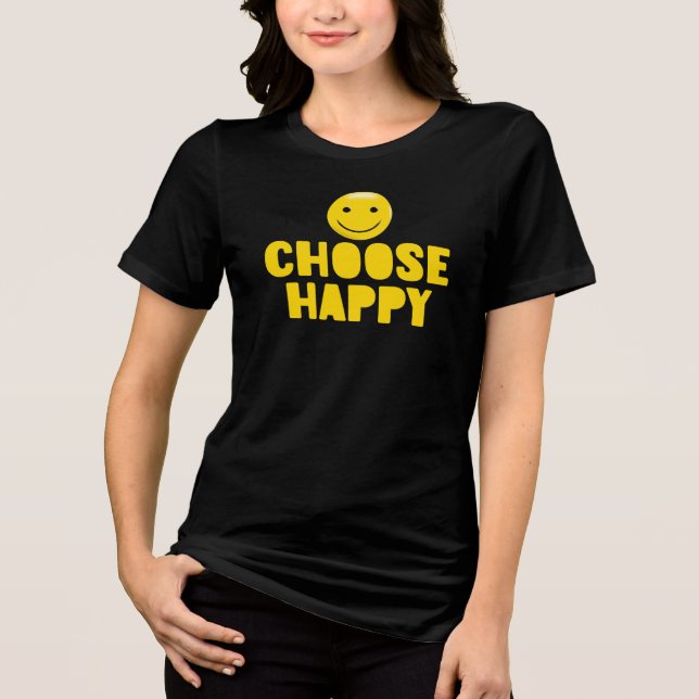 Välj Lycka, Inspirerande T Shirt (Framsida)