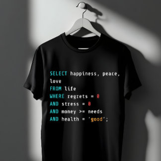 VÄLJ Lycka SQL Programmerare  T Shirt