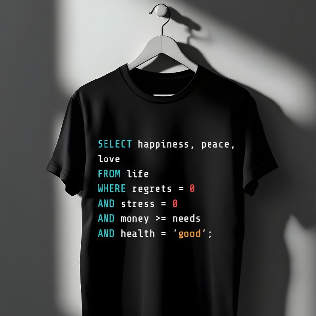 VÄLJ Lycka SQL Programmerare  T Shirt (Skapare uppladdad)