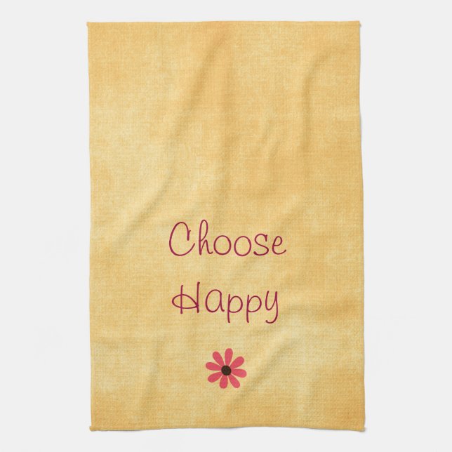 Välj Lycklig-bekräftelse Kökshandduk (Vertikal)