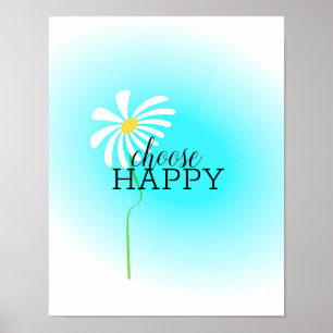 välj lycklig citera söt daisy med text poster