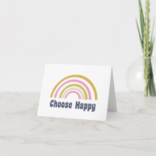 Välj Lycklig Cute Retro Rainbow-inspiration Anteckningskort