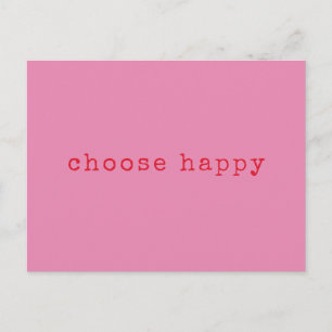 Välj Lycklig inspirationsoffert för minimal Rosa Vykort