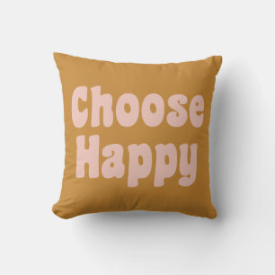 Välj Lycklig Retro Lettering efter  Rosa Mustard Kudde