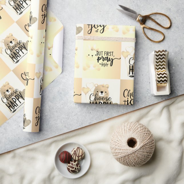 Välj Lycklig; välj Joy; men Pray Presentpapper (Hantverk)