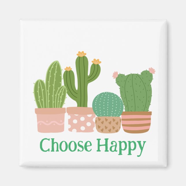 Välj magnet för blommigten Lycklig (Framsidan)