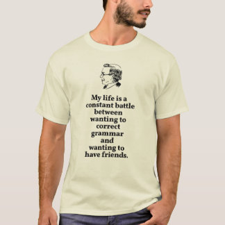 Välj mellan korrekt grammatik eller Vänstercitat T Shirt