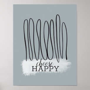 välj Minimalistisk teckning av lycklig-citattecken Poster