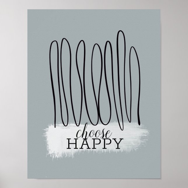 välj Minimalistisk teckning av lycklig-citattecken Poster (Framsidan)