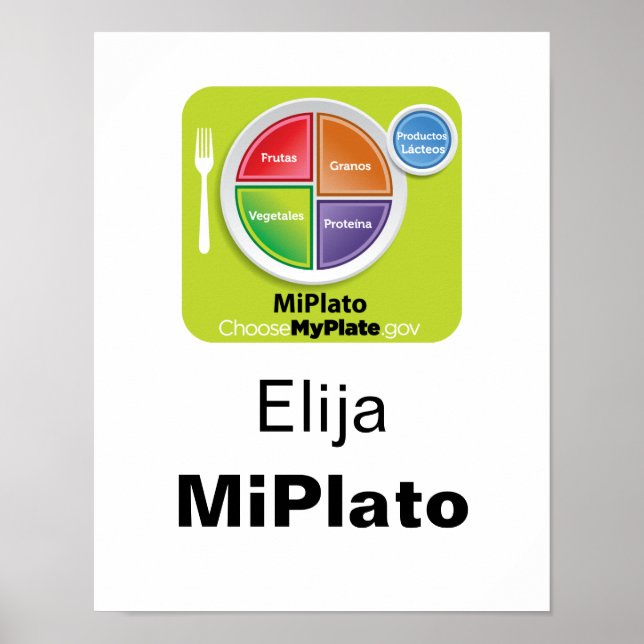 Välj MinPlate Spanska Poster - Elija MiPlato (Framsidan)