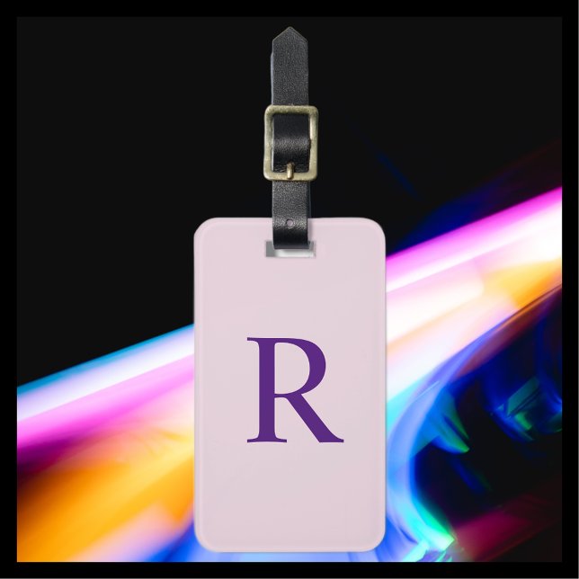 VÄLJ Monogramblocket FÄRG eller Blek Rosa Bagagebricka (Skapare uppladdad)