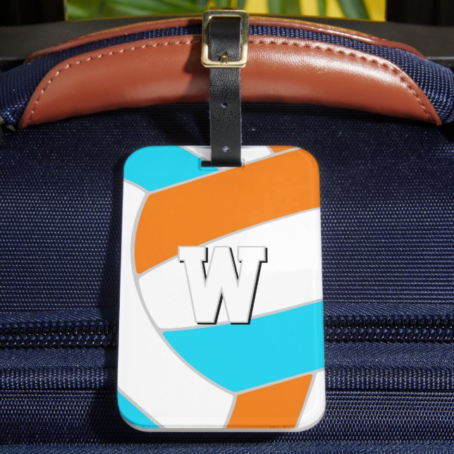välj NÅGRA lagfärger volleybollspelare monogram Bagagebricka (Framsida Insitu 2)