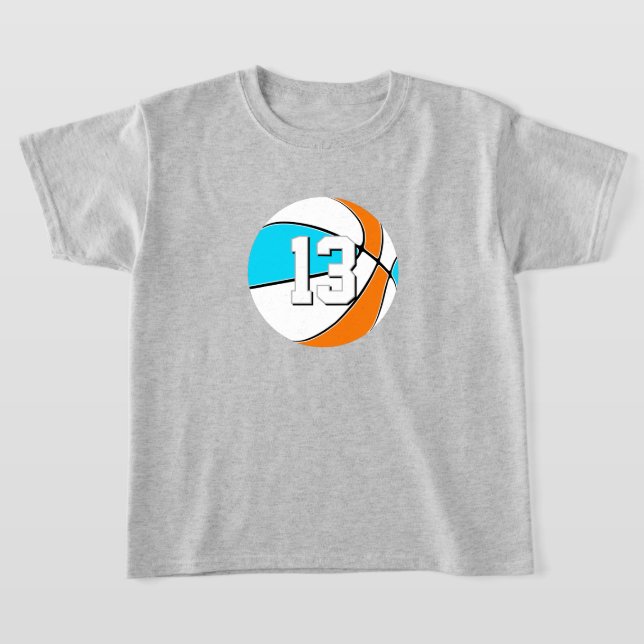 Välj NÅGRA lagfärger w tröjnummer basket T Shirt (Laydown)